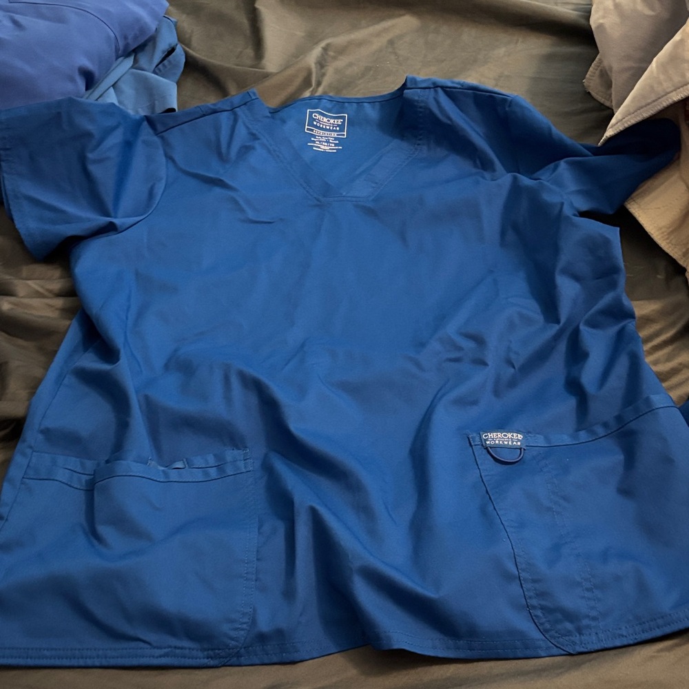 Cherokee scrub top royal blue
